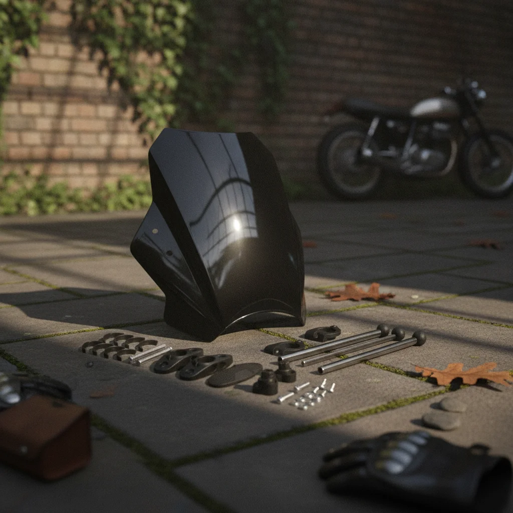 Motorcycle Windscreen with Clamp Mounting Bracket Easy to Install Wind Protection for Street and Highway Rides