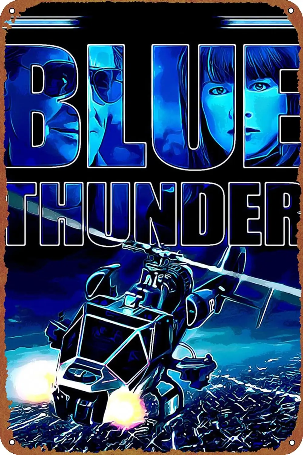 Blue Thunder 2 Movie Poster Metal Tin Sign Wall Decor Signs,Retro Art Decor Metal Plaque Art 8x12 Inch