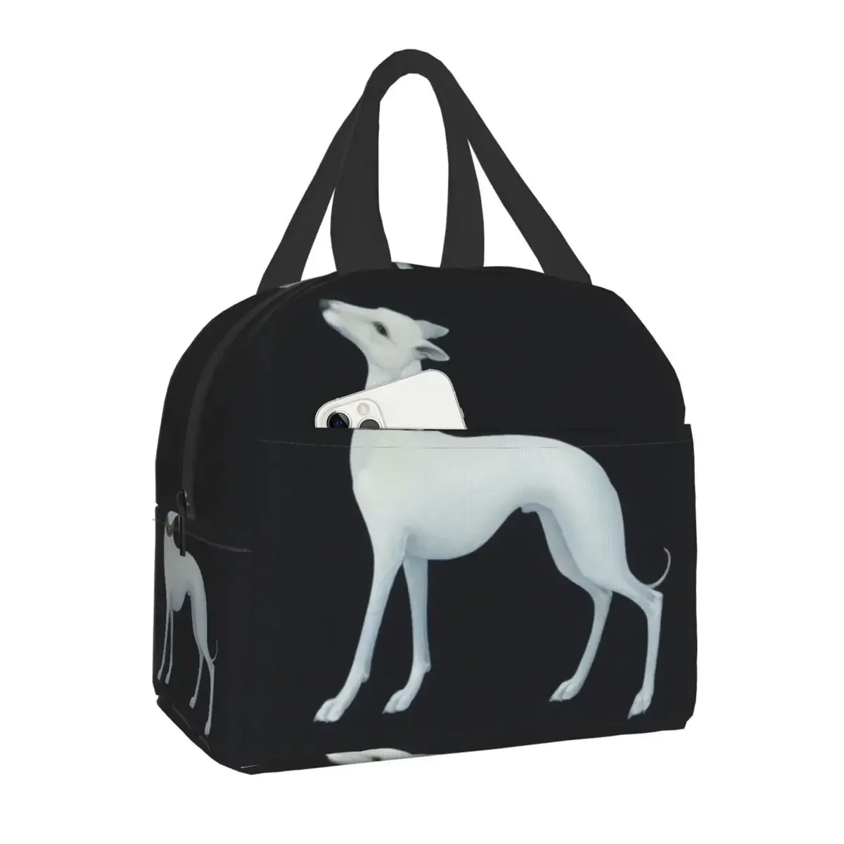 Custom Greyhound Whippet Sighthound Dog Lunch Bag Women Warm Cooler Insulated Lunch Boxes for Kids School Children