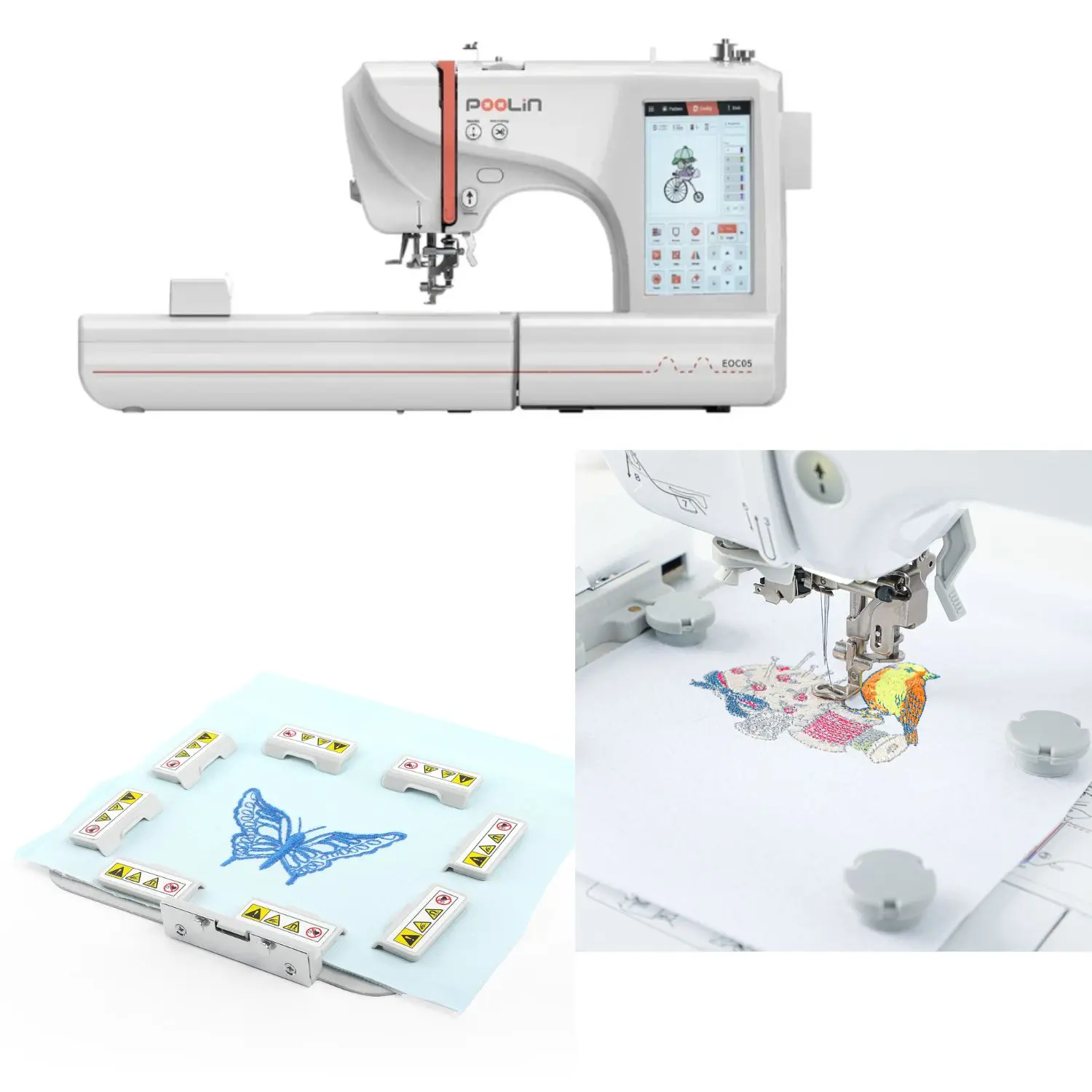 

4x4inch 5x7inch Metal Magnetic Embroidery Hoop Frames for Poolin EOC05 Mini Flat Computerized Embroidery Machine