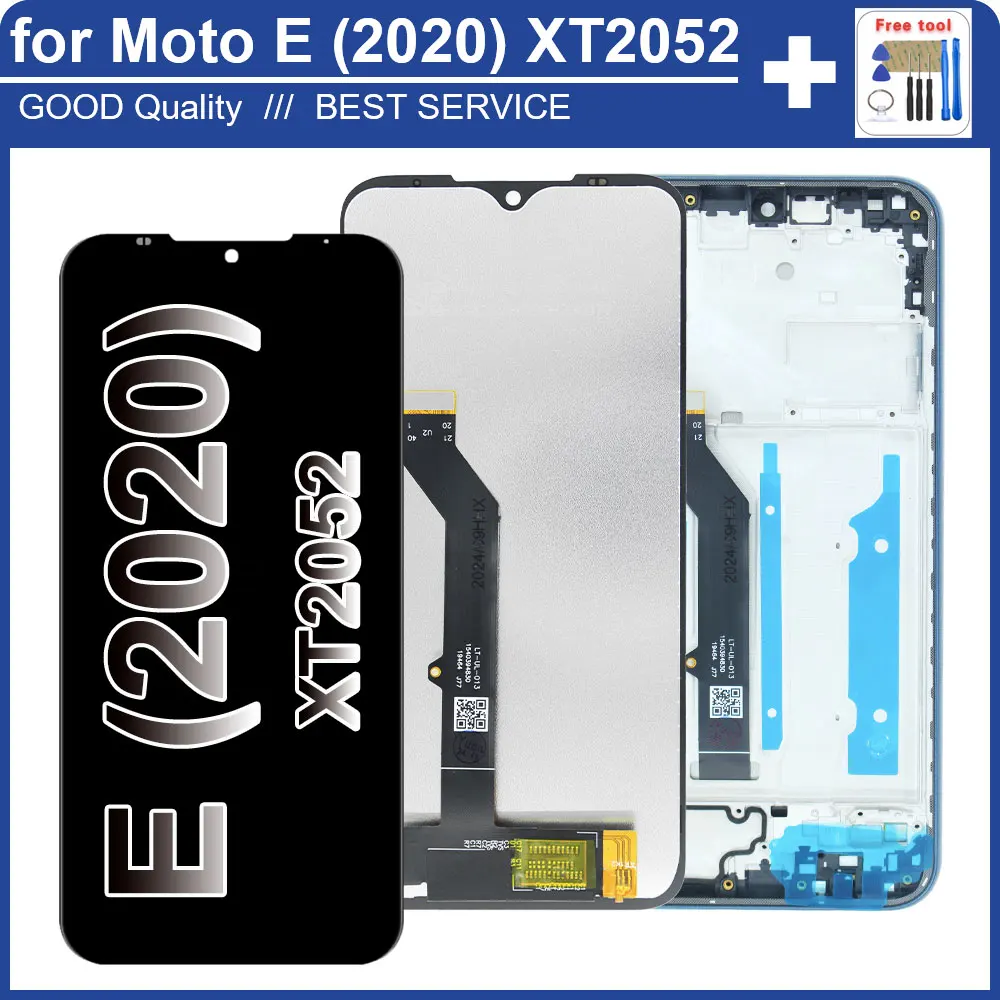 Novo lcd para motorola moto e 2020 display lcd xt2052 digitador da tela de toque substituição para moto e 2020 xt2052 lcd com quadro
