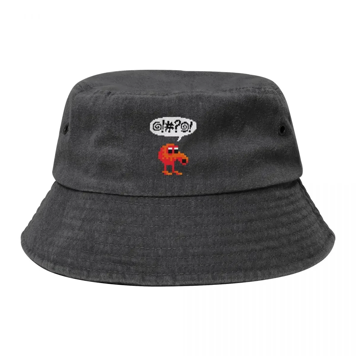 Qbert cursing after failure. Bucket Hat Wild Ball Hat Luxury Cap New In Hat Christmas Men's Caps Women's