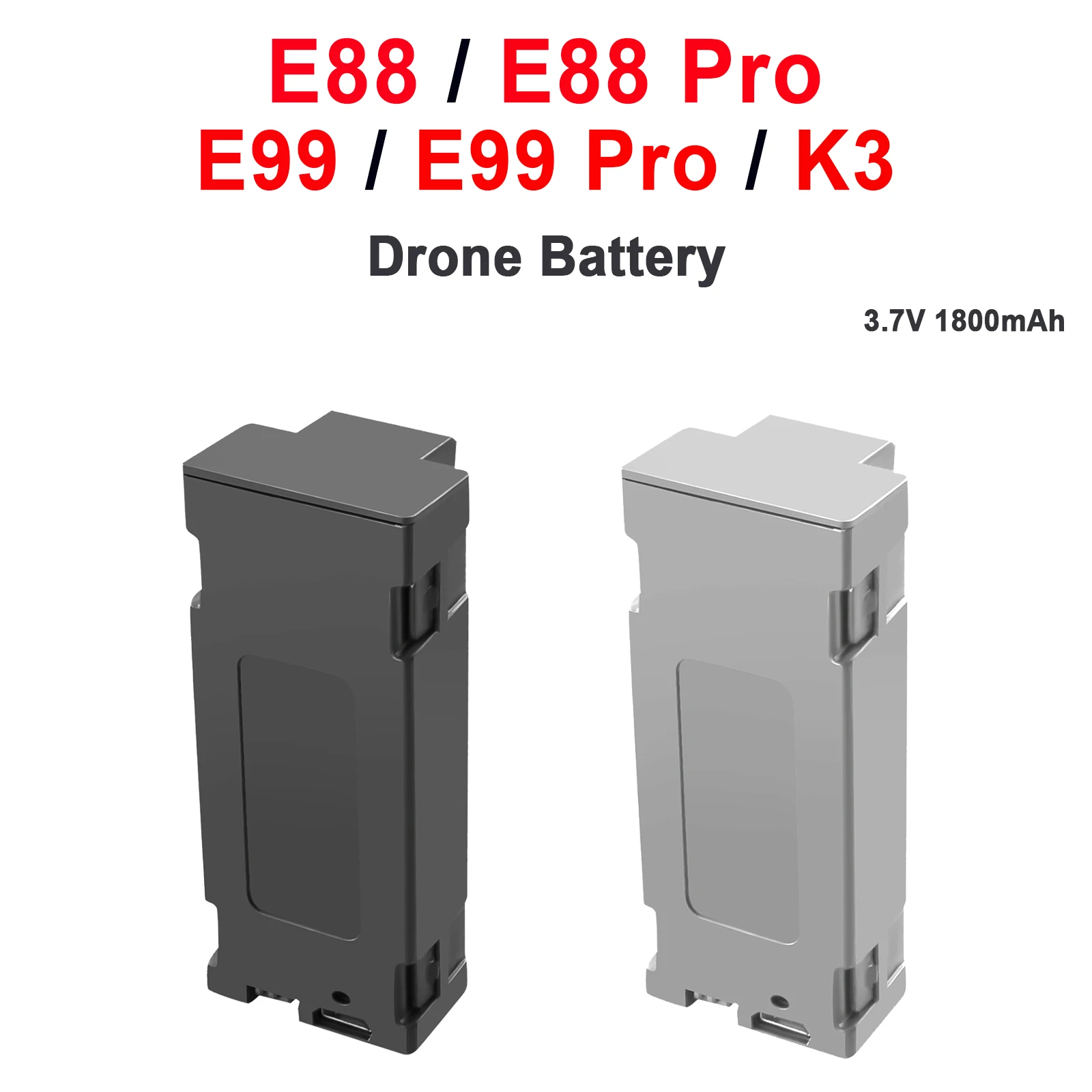 Batería de Dron E99 K3 E99 PRO, 3,7 V, 1800mAh para E99 E88 E88PRO, Mini batería de Dron 4K, pieza de repuesto, piezas de accesorios E99