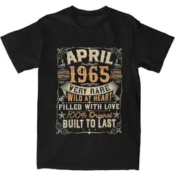 Men Women Print Born In 1965 60th Birthday Gift T Shirt Tee 100% Cotton T-shirts Clothing