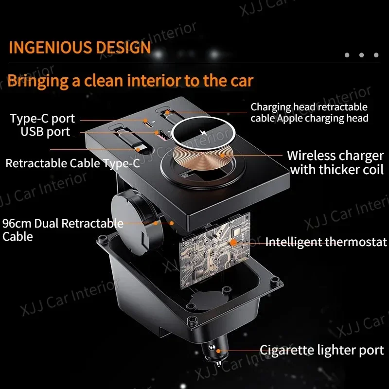For Volvo XC60 XC90 S60 V60 S90 V90  2015-2025 Accessories USB Type-C Fast Charger Shunt Docking Station Car Interior