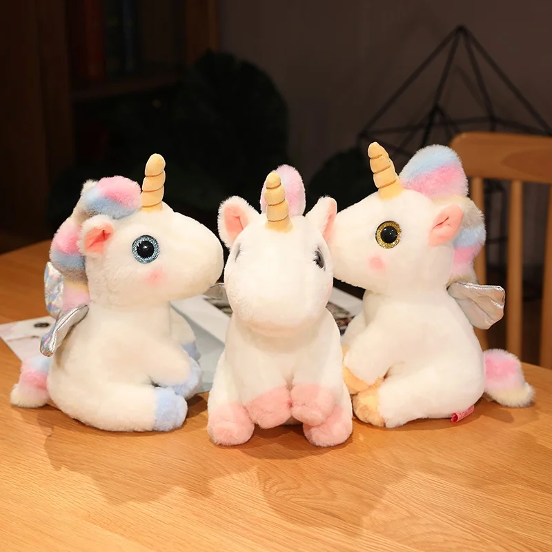 1Pcs 25CM Colourful Unicorn Plush Toys Cute Cartoon Animals Soft Stuffed Dolls Kids Holiday Gift