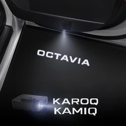 1/2PCS For Skoda Octavia Kamiq Karoq Sport Line VRS Car Door Welcome Lights Projector Logo Wireless Sensing Accessories