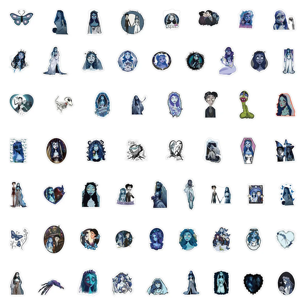 

10/30/60PCS Science Fiction Animated Movie Emily Corpse Bride Gothic Style Cartoon Graffiti Sticker DIY Laptop Decal Kids Toy
