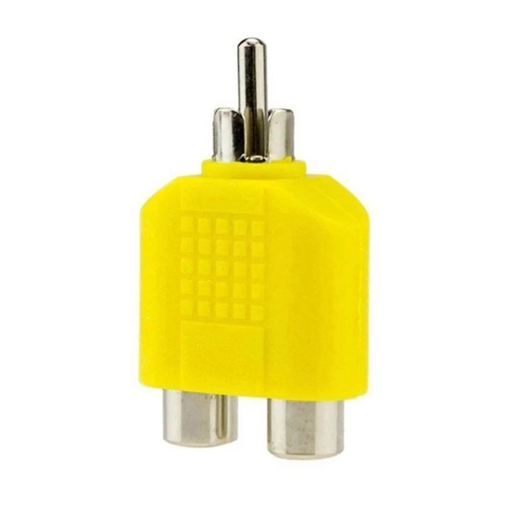 ブラック DIY オス - メスコンバータオーディオプラグオーディオコンバータ RCA - 2 RCA オーディオアダプタオーディオケーブル Y アダプタコネクタプラグ