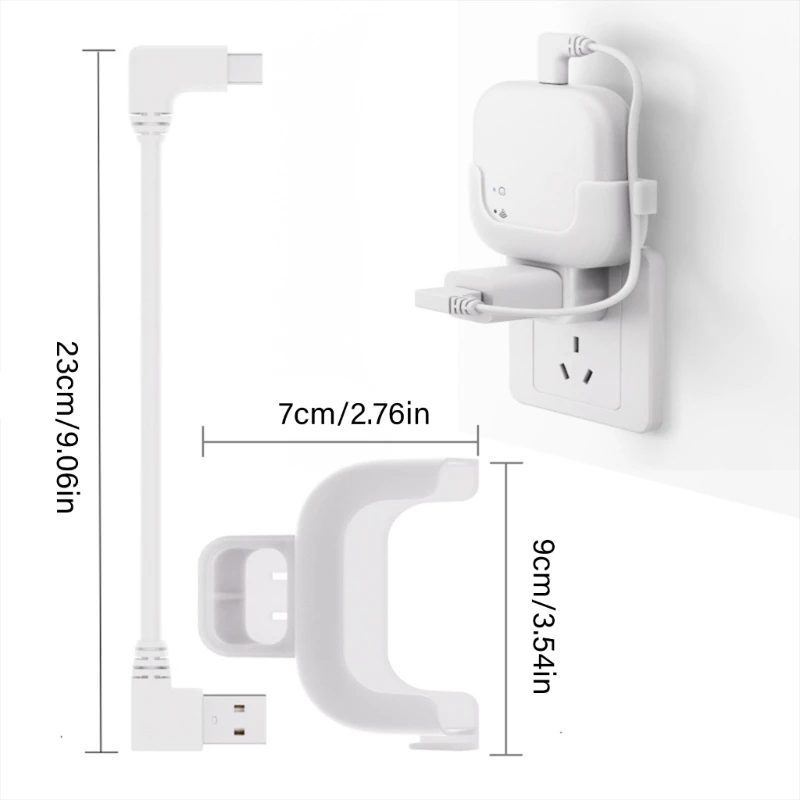 W89C Soporte ajustable Soporte cómodo ángulo visión y puerto USB integrado para dispositivos monitoreo doméstico