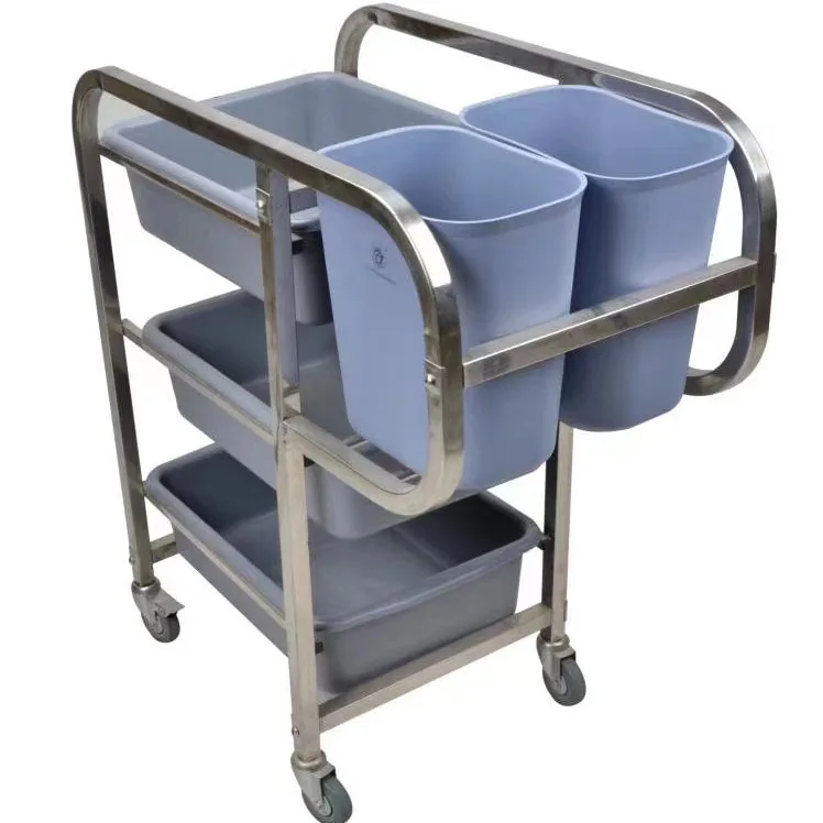 3 Layers Cleaning Trolley Service Trolley Cart For Hotel Restaurant Kitchen