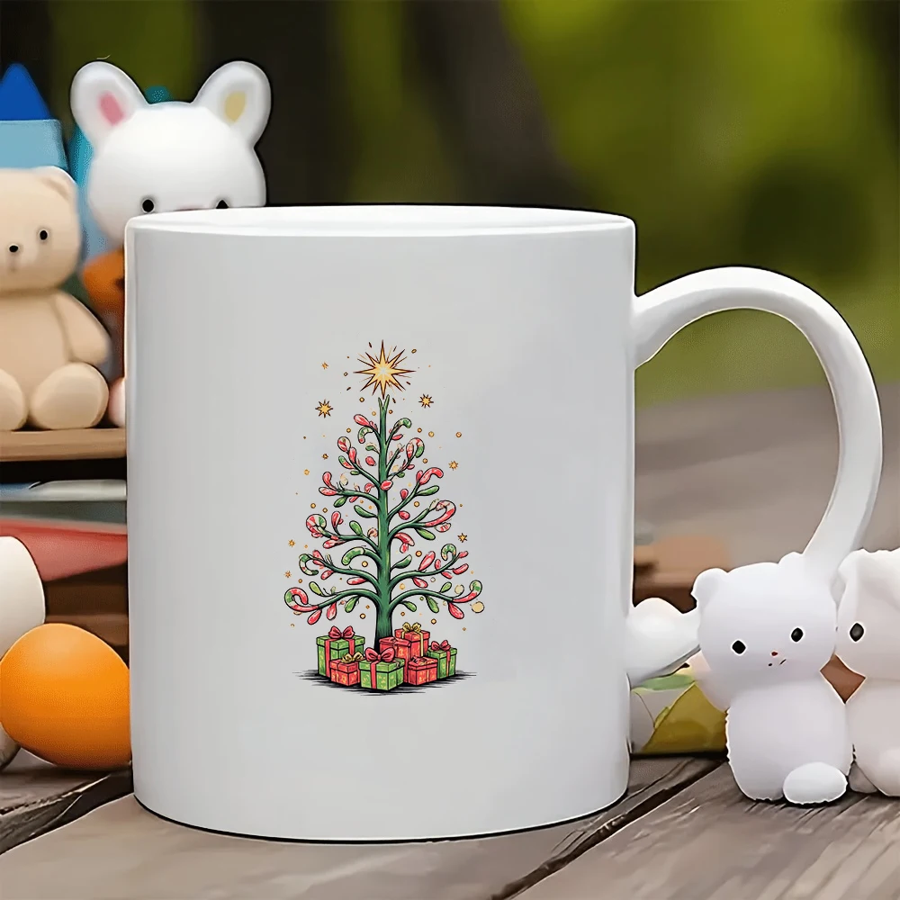 

11oz Mug + Cartoon Christmas Tree Design + Kids Cup Insulated Creative Christmas Gift Home & Office Cup New Christmas Release
