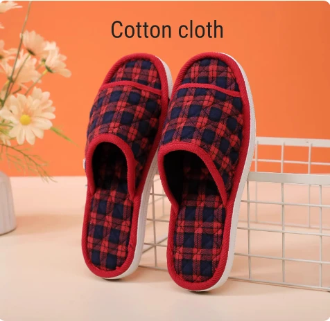 Handicraft Chinese knot Silk Brocade Slippers for Women, Reusable Rubber Bottom, Wedding Party Favor, Indoor
