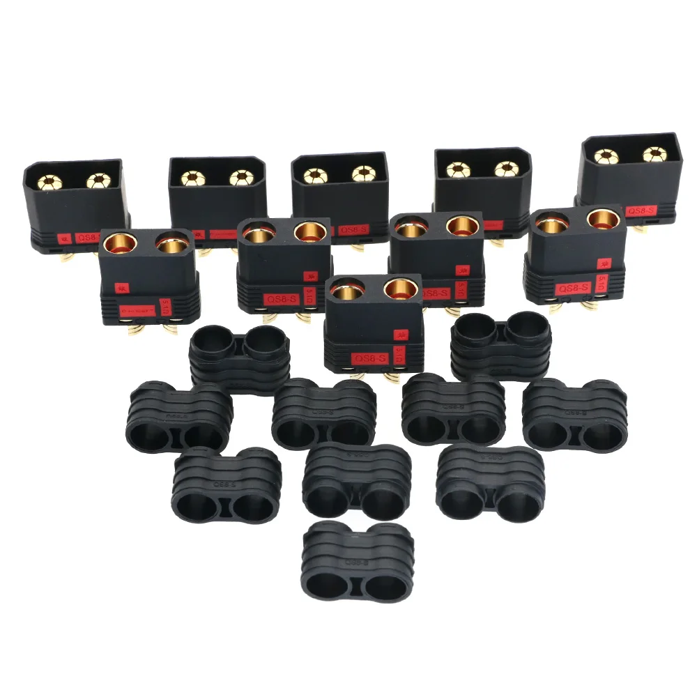 1pair 110A High Current QS8 Connectors Anti-Spark Gold Connector Large Power Plug Male and Female for RC Plant Protection Drone