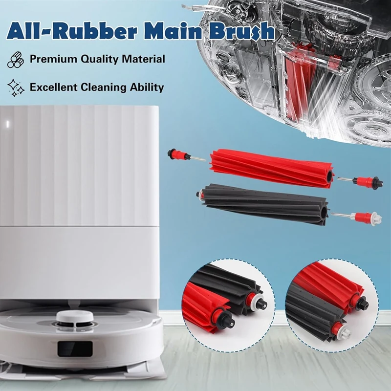 MAKE Substituição-Kit-Para-Roborock-Q-Revo-Master,-Qrevo-Slim-Robot-Vácuo-Main-Lado-Escova-Mop-Cloth-Filtro HEPA-Bag