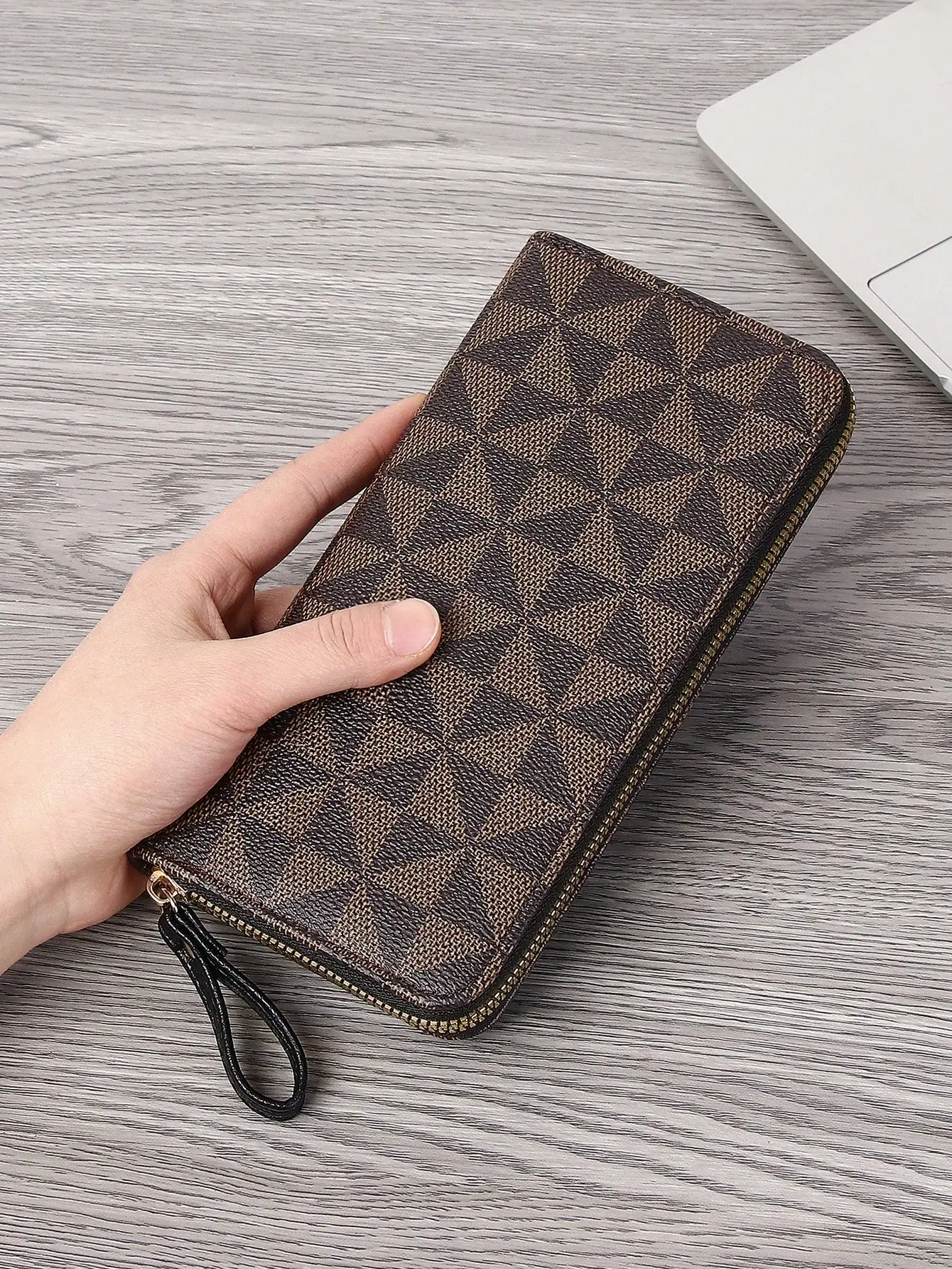 

New Retro Floral Pattern Clutch Wallet Plaid Windmill Shape Bifold Wallet Multifunctional For Men & Women Valentine's Day/Teache