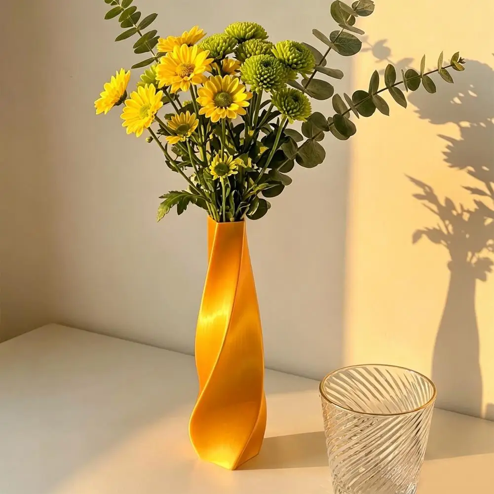 Spiral Vase Gradient Color Vase 3d Printed Twisted Vase Silk-like Minimalist Flower Holder Nordic Style Decorative for Office