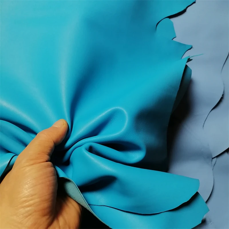

1/1.2mm Blue Plain Sheepskin. First Layer Leather. Real Leather Fabric. Manual DIY For Soft Bag. Whole Sheepskin