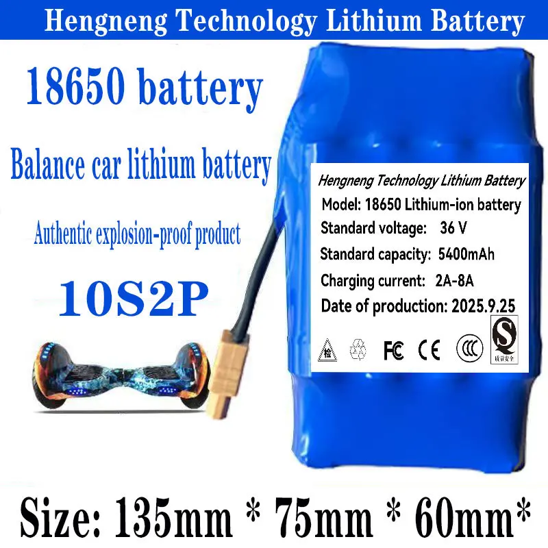 Высококачественная литий-ионная аккумуляторная батарея 36 В, 6000 мАч, литиевая батарея 18650 10S2P, подходит для различных универсальных пользователей 36 В.