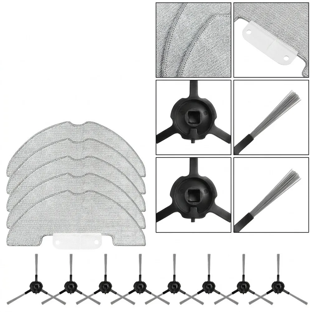 Side Brush HEPA Filter and Mop Pad Bundle for Airzeen R7 J10 and For Laresar P10 Robotic Floor Vacuum Cleaners
