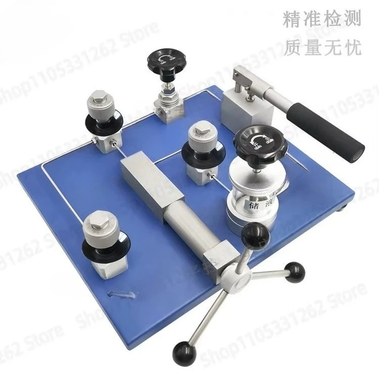 Benchtop Manual Hydraulic Pressure Calibration Pump for Gauge Testing Water Oil Dual Use Calibrator