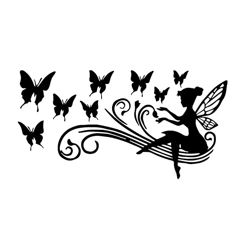 Beautiful self-adhesive stickers suitable for experts in exterior parts of cars and motorcycles, Butterfly Fairy