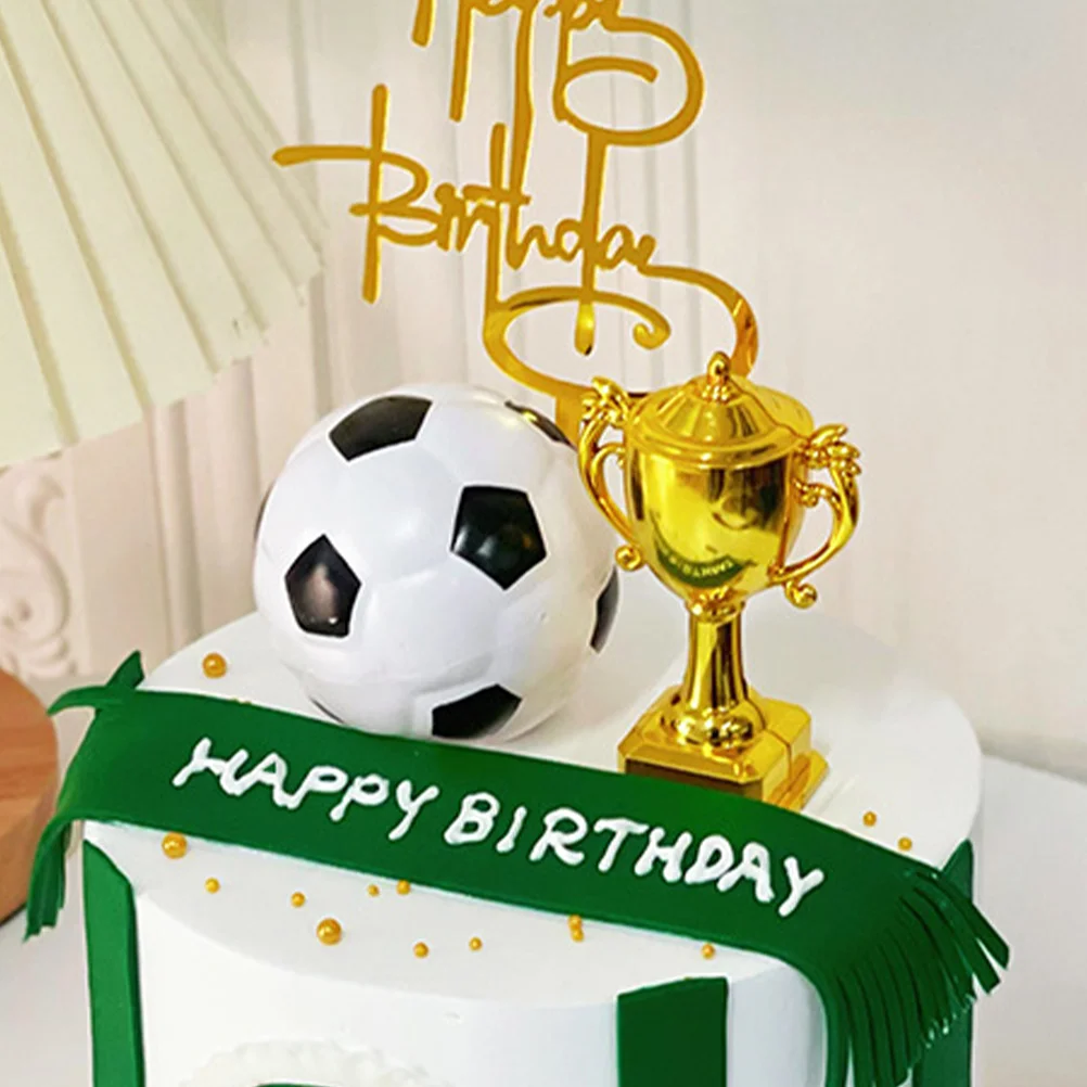 Trofeo Modello di calcio Statua Decor Mini calcio Casa delle bambole in miniatura Palline accessorie per bambini in plastica