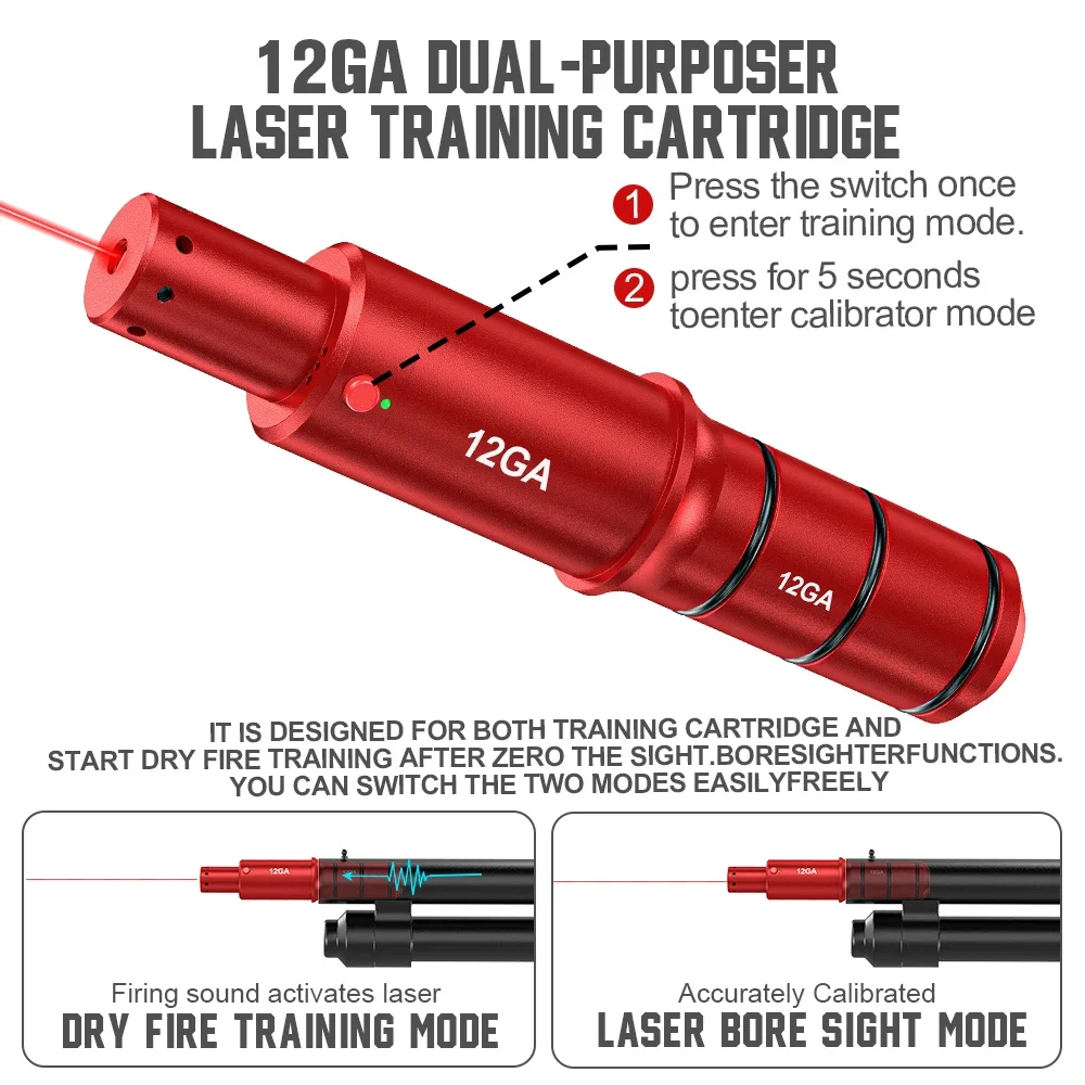 12GA dual-purpose magnetic suction laser training bullet, red dot laser training bullet, dry powder laser training bullet