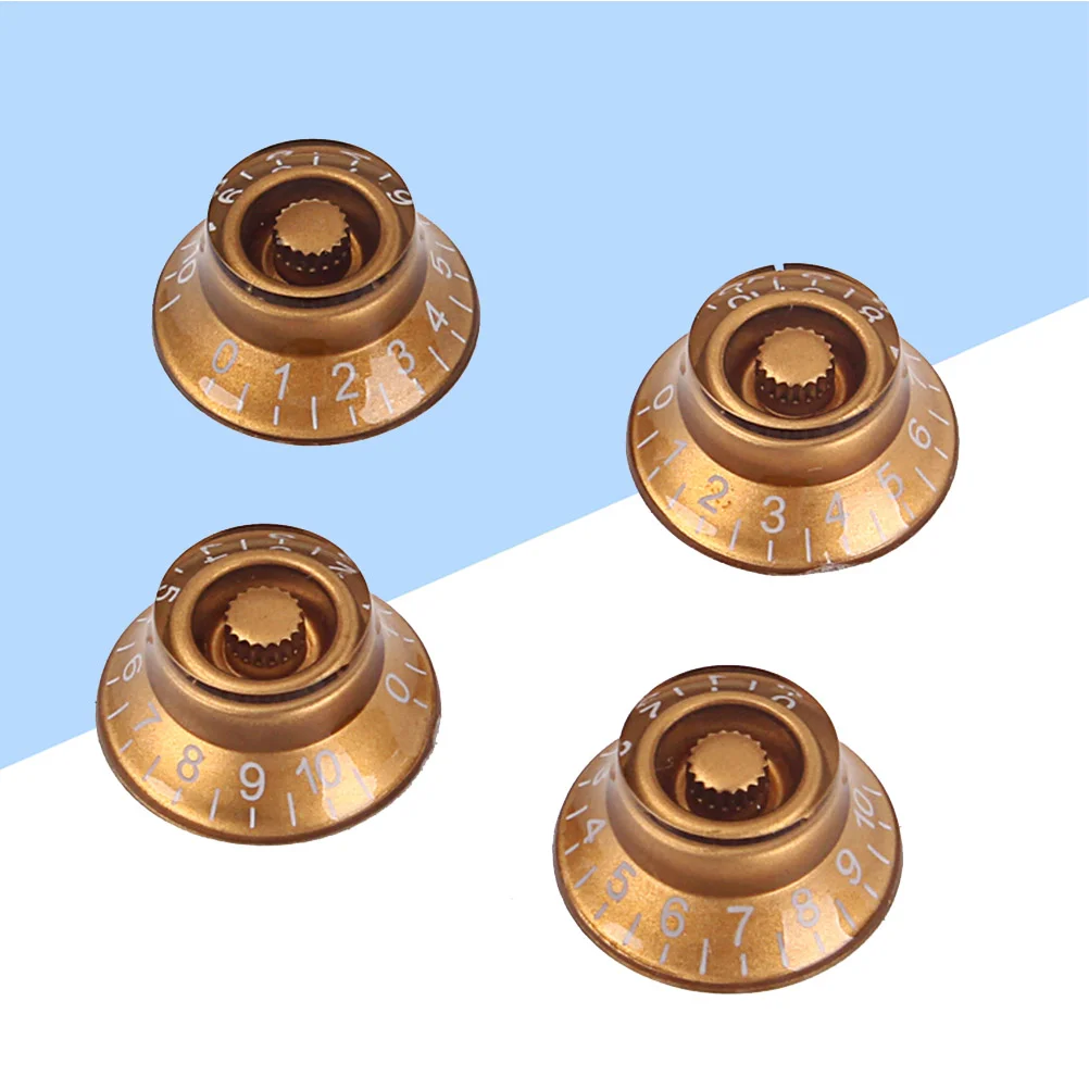 

4pcs Round Guitar Knobs Volume Tone Control Knobs Rotary Knobs Style Electric Guitar Parts Replacement GD28 (Golden)