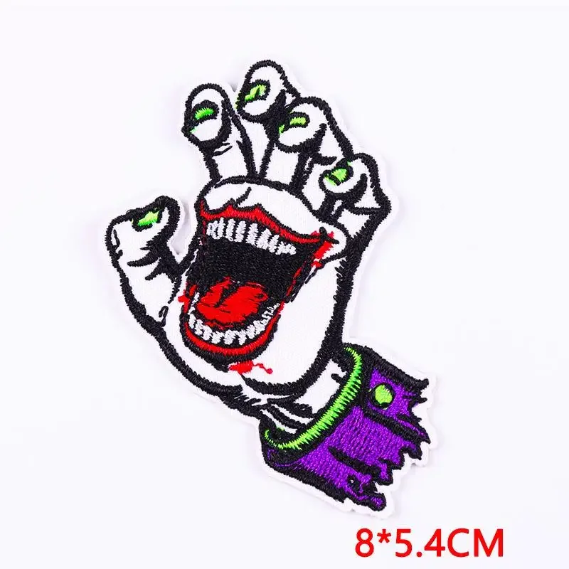 50Pcs Bulk Embroidered Patch Iron On Patches for Clothing Finger Clothes Stickers Sewing Thermal Adhesive Applique Fusible