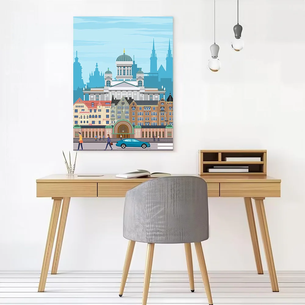 Helsinki Travel Print Canvas Wall Art Poster Custom Photo Print Modern Painting for Fans Gamer Decoration Bedroom Decor Room