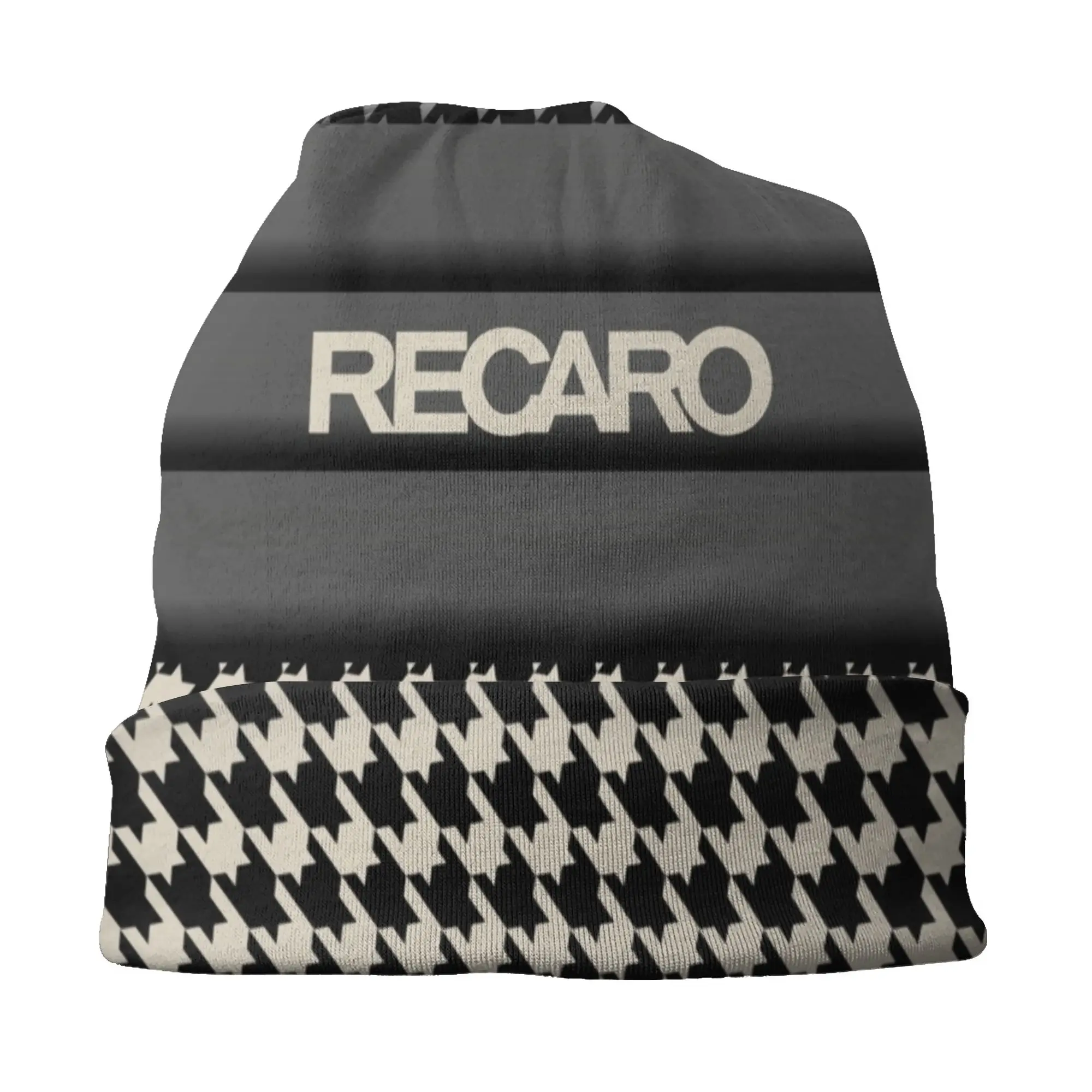 Seat Houndstooth Upholstery Pattern Recaros Beanie Cap Winter Warm Bonnet Femme Knitting Hat Skullies Beanies Caps For Men Women