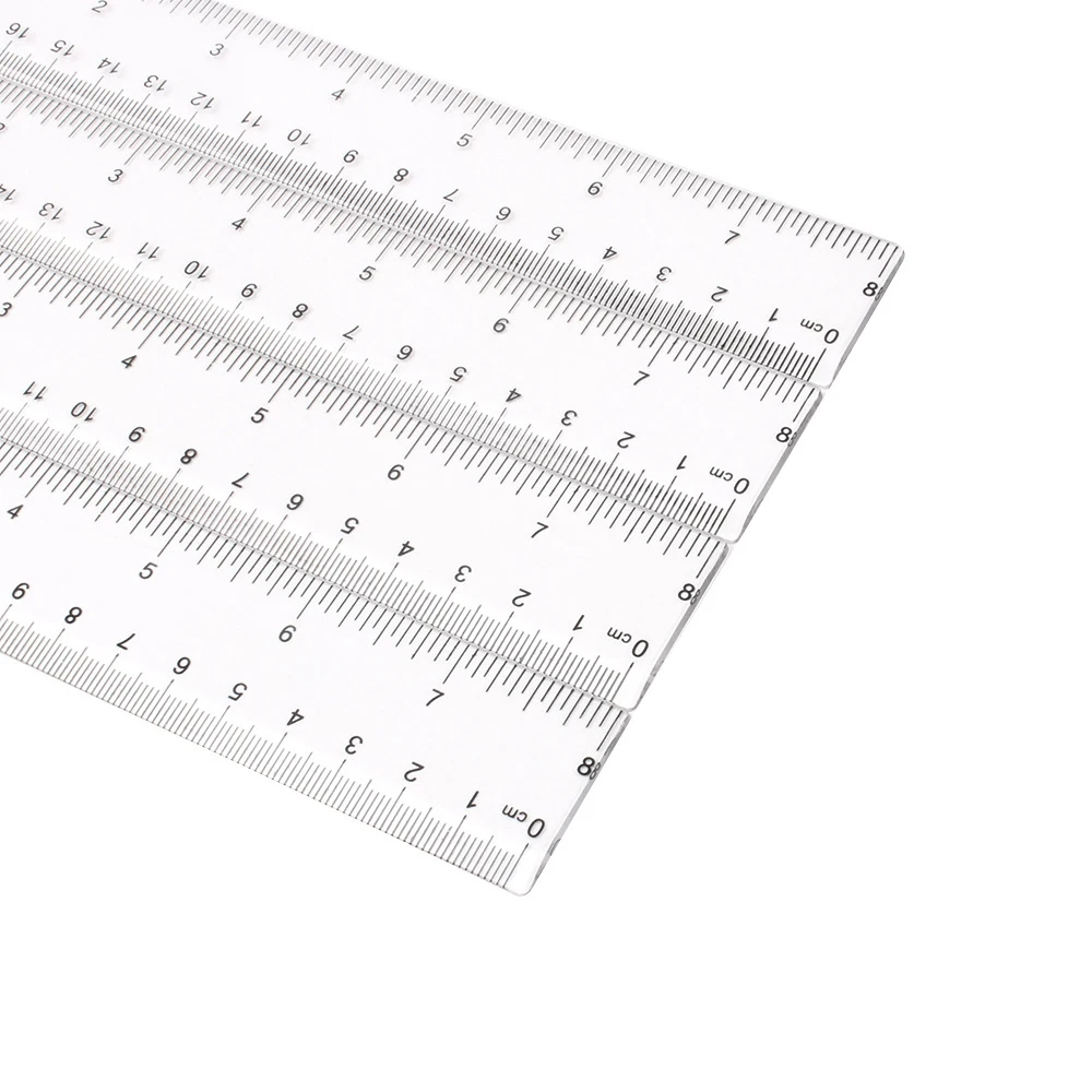 1pc 20cm/8 Inch Plastic Transparent Ruler Simple Straight Ruler Measuring Tool for Student School Office Drawing Stationery
