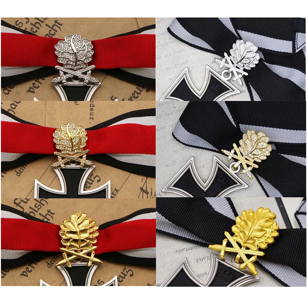 1pc Prussia Oak Leaf Badge Accessories Knight's Iron Cross Accessory Commemorative Medal Brooch Accessories Decoration Crafts view 2