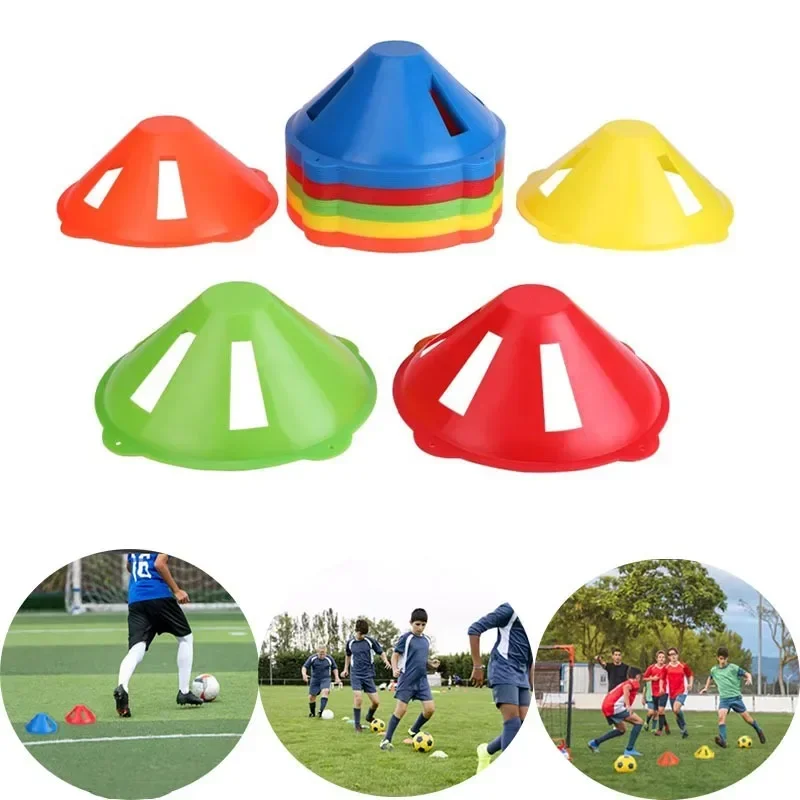 

10Pcs Soccer Agility Exercise Disc Cones Obstacles Football Skating Marker Practice Icons Sport Training Disc Cone With Bag 23cm