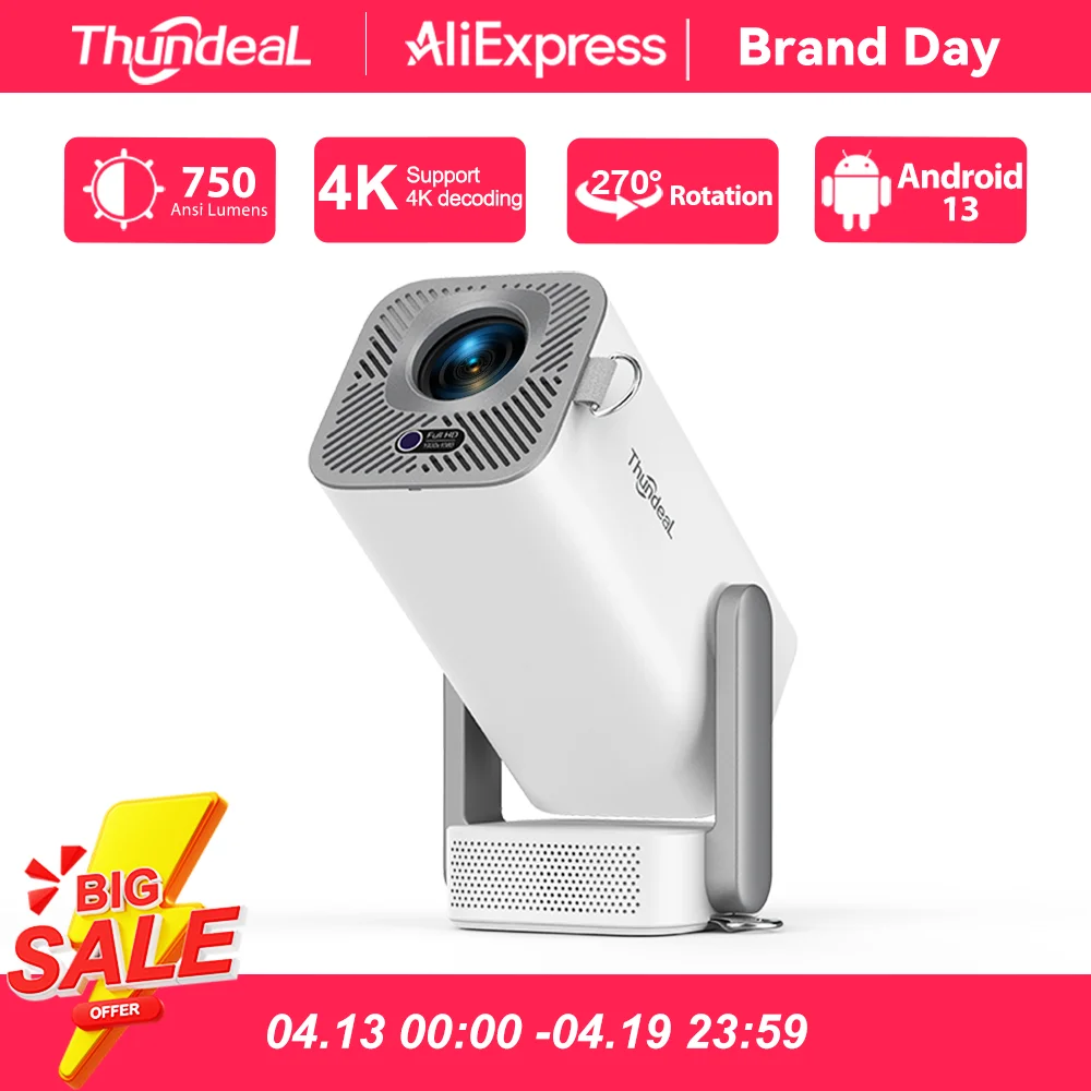 Проектор ThundeaL Full HD TD80 Pro 1080P 2K 4K TD80Pro TD80W с Wi-Fi, Android, мини-проектор, 3D LED для домашнего кинотеатра