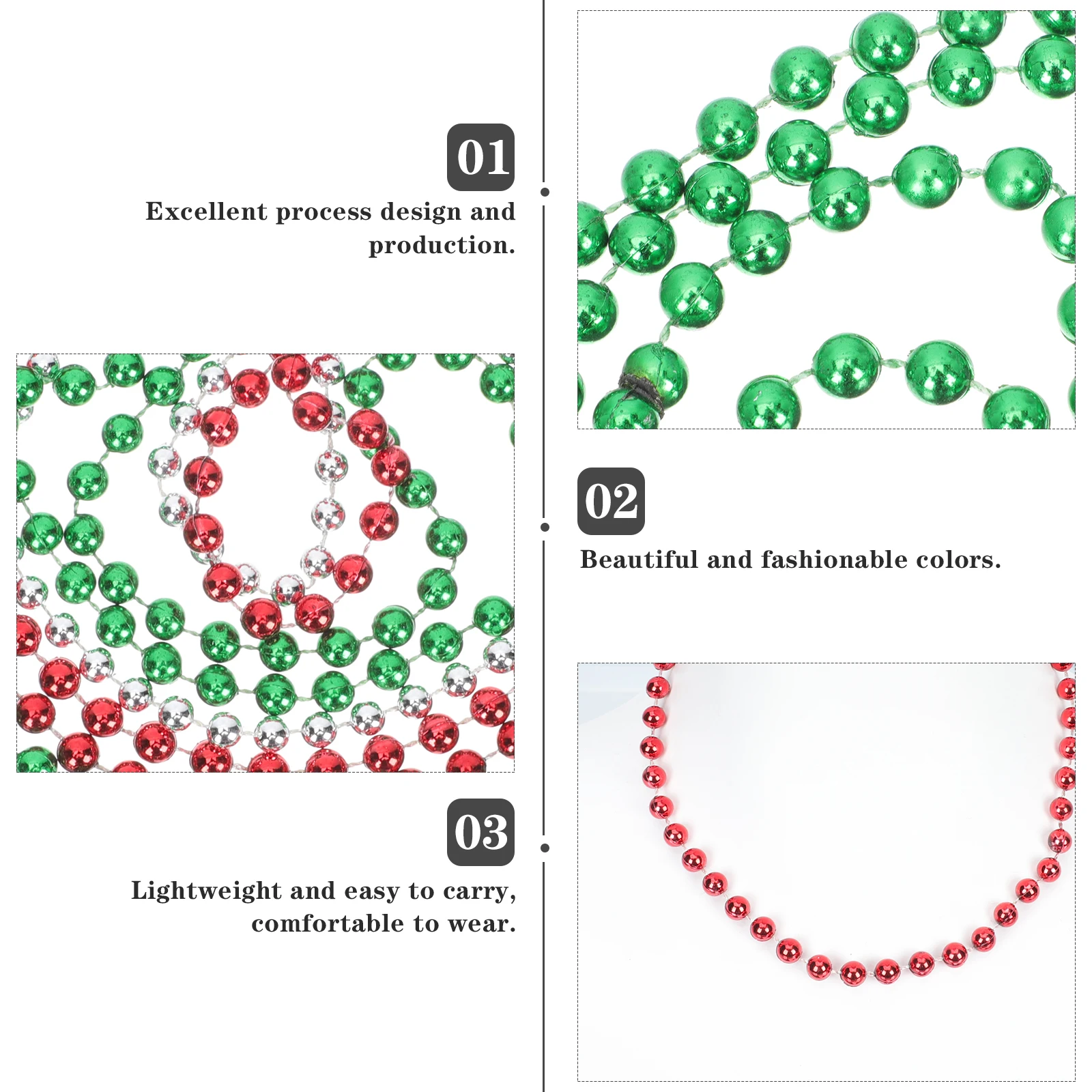12 個の耐久性のあるパーティーネックレス軽量ビーズストリングネックレスメキシコカーニバルのお祝い用