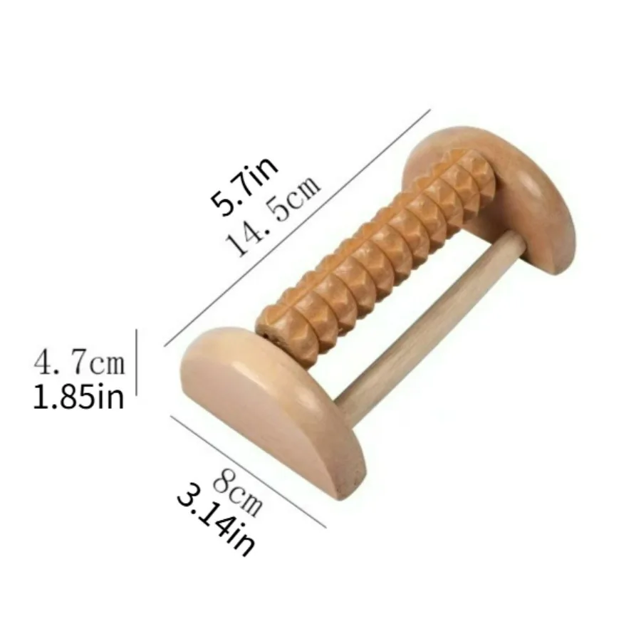 Wooden Foot Roller for Plantar Fasciitis Relief, Acupressure Massage Tool for Feet Heels Arches, Ideal for Runners Walkers
