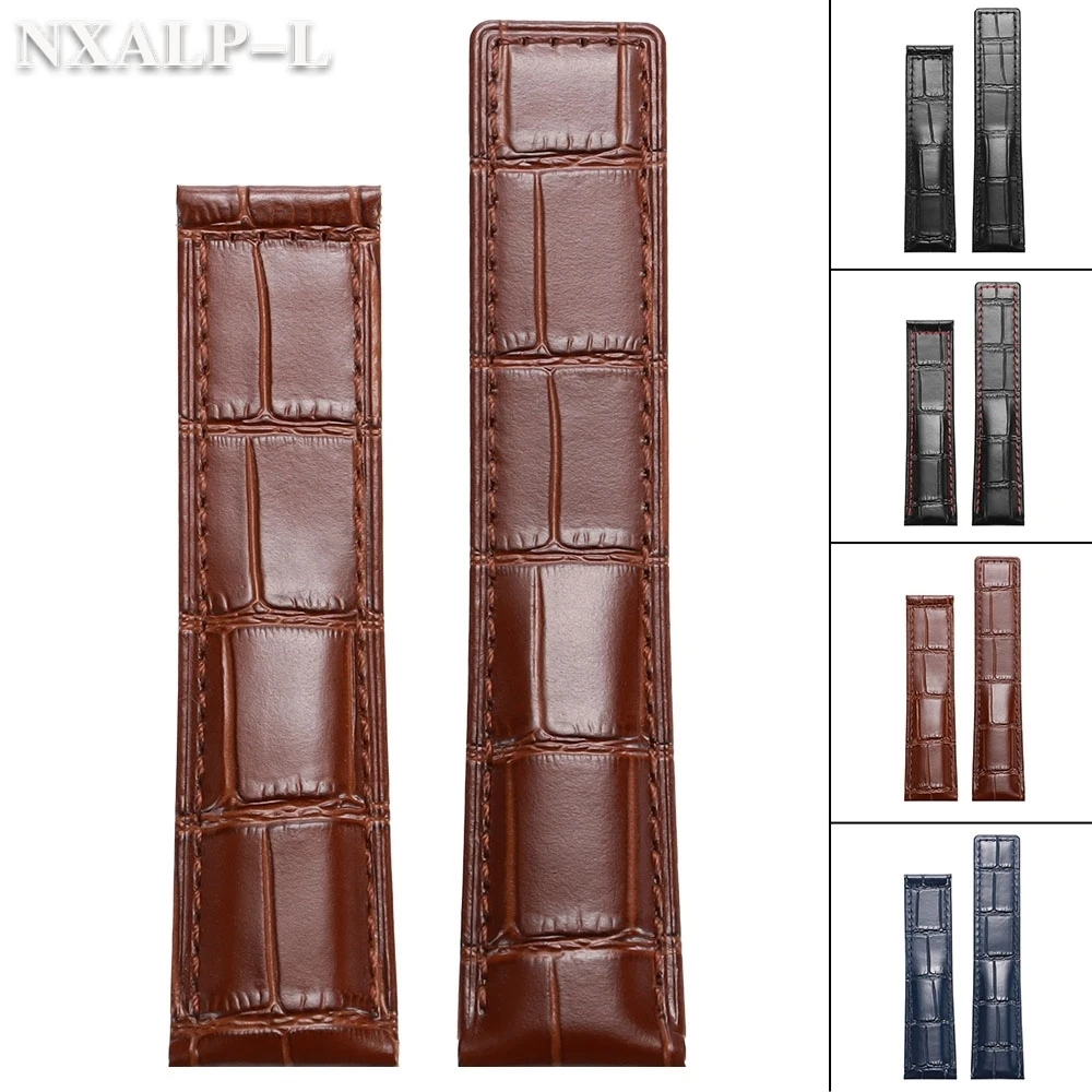 Pulseira de couro genuíno 20mm 22mm 24mm para tag heuer carrera monaco pulseira de relógio de bambu estampado acessórios masculinos