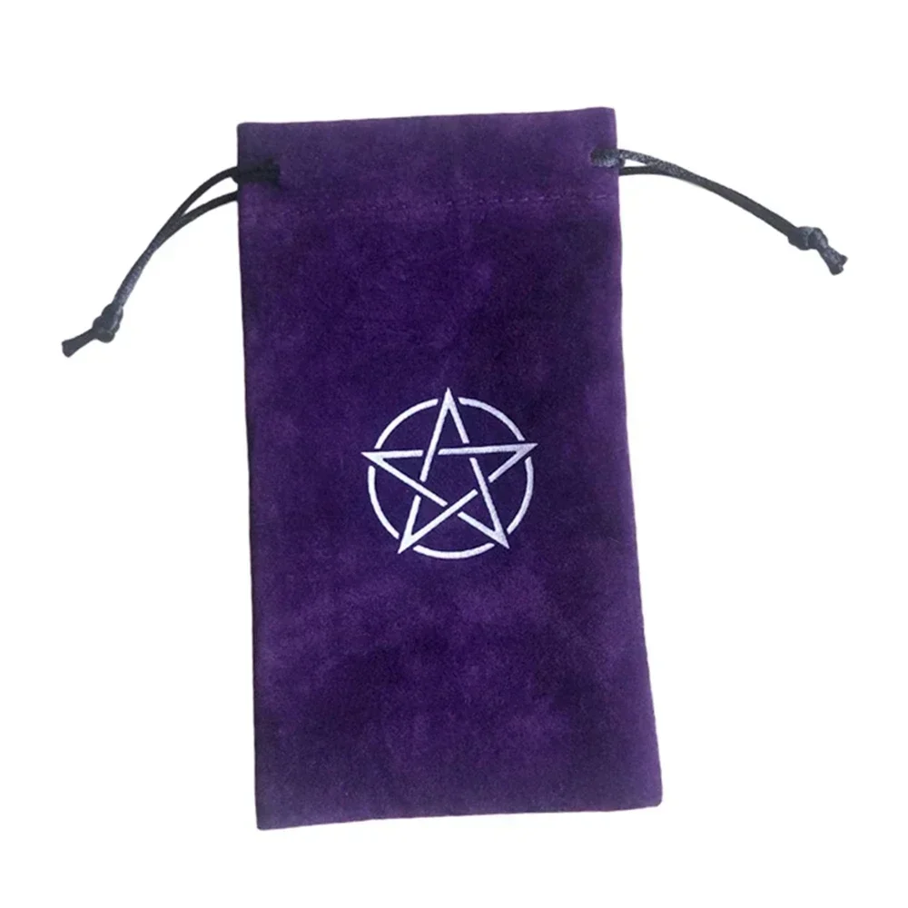 1/2pcs Witch Board Game Cards Embroidered Drawstring Bag Witchcraft Velvet Pentagram Tarot Card Storage Bag Games Table Sports