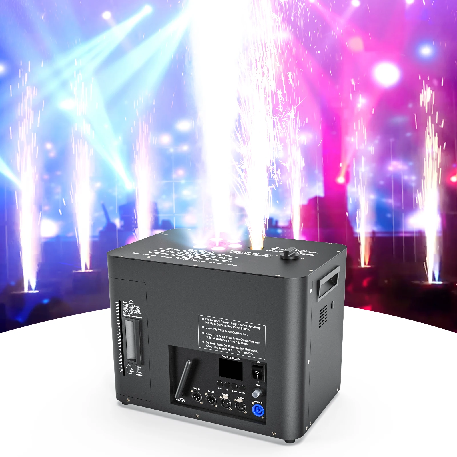 

2400W Stage Equipment DMX512 Wireless Remote Control LED Smoke Spray Flower Machine for Wedding Musical Show Ceremony