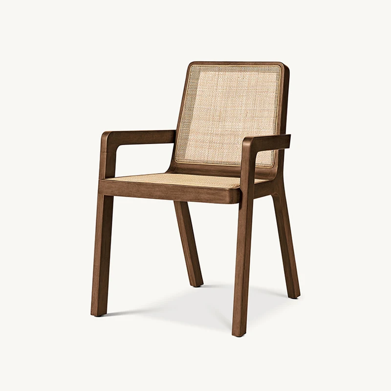 

Индивидуальный RH в американском сельском стиле, роскошный высококачественный Плетеный обеденный стул из цельной древесины, комфортный