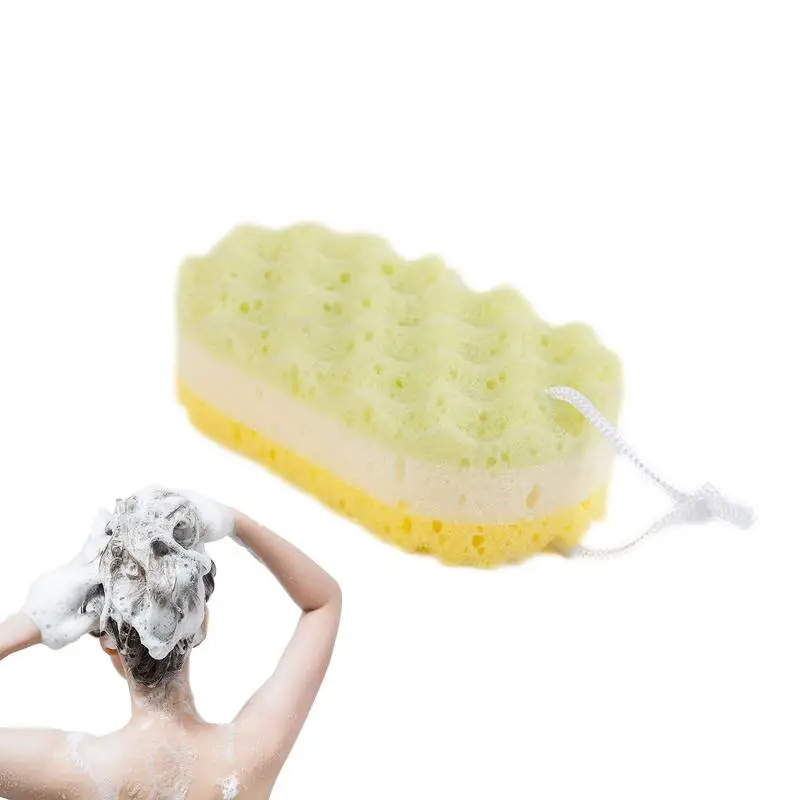 Shower Sponge Soft Scrubber Silicone Body Scrubber Shower Exfoliating Scrub Soft Bathing Towel with Wave Texture Design for home