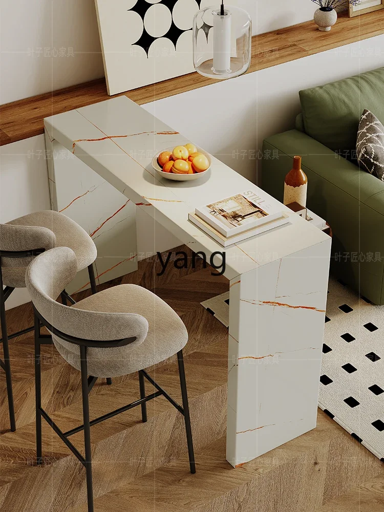LMMLight Luxury Rock Board Bar Table for Home Balcony Leisure Open Style