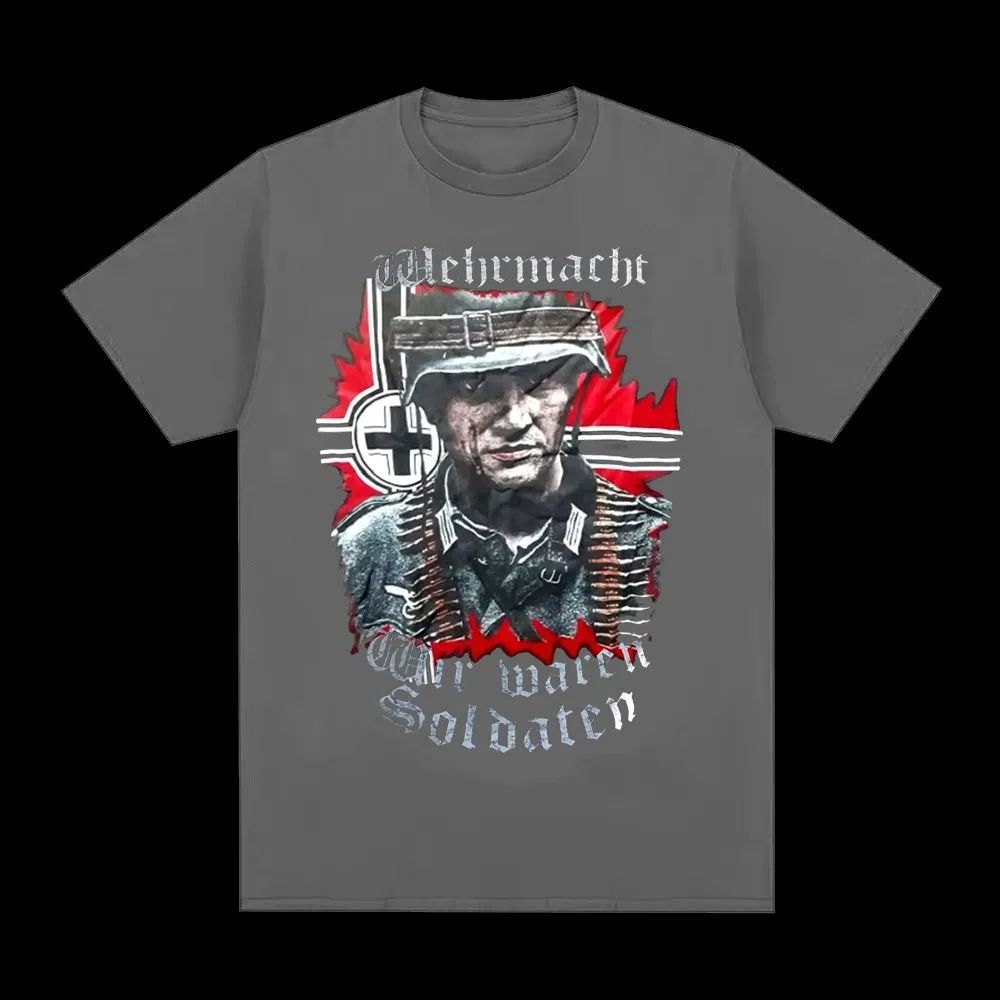 We Were Soldiers- Wehrmacht T-Shirt 100% Cotton O-Neck Summer Short Sleeve Casual Mens T-shirt Size Oversized T Shirt