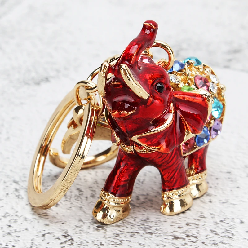 DIY Diamond Painting Keychain Fashion Cartoon Cute Elephant Keychain Handmade Pendant For Car Accessories