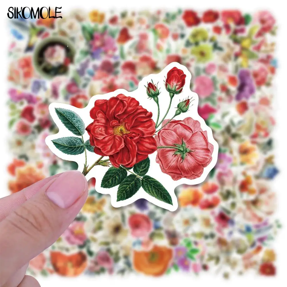 10/30/50/100PCS Mixed Beautiful Colorful Pretty Flower Stickers Blooming Laptop Guitar Luggage Kid Toy Decal Graffiti Sticker F5