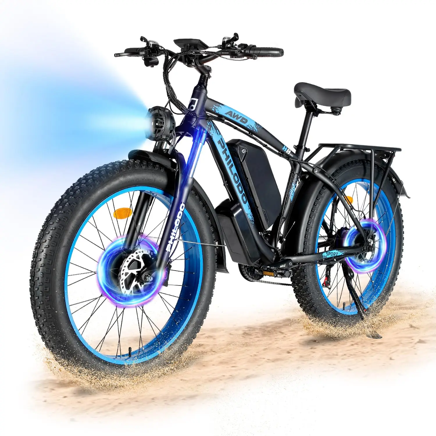 5000W Motor Electric Bicycle Adults, 60V 25Ah Battery 100 Miles 45Mph 26