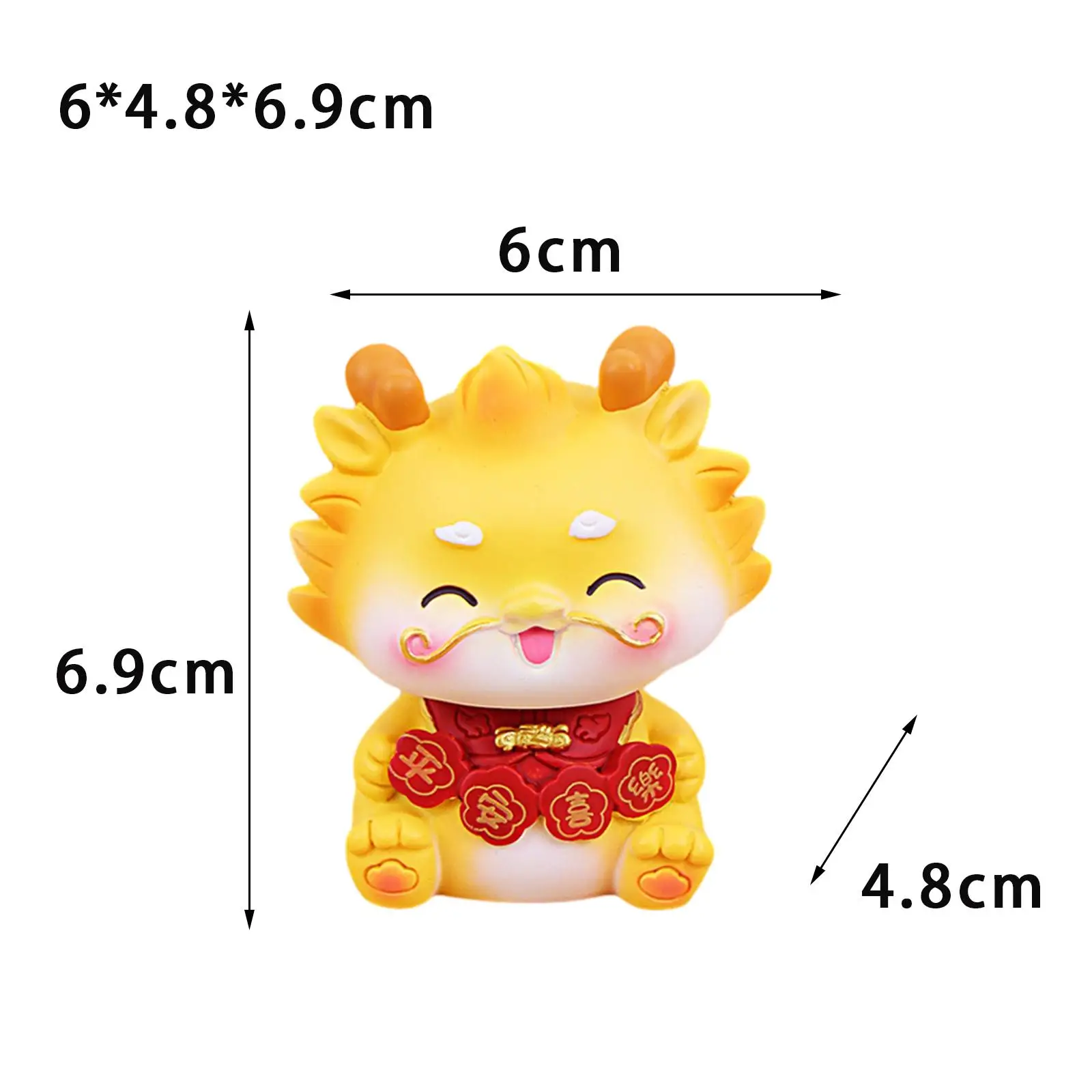 Chinese New Year Dragon Figurine Spring Festival Decor Shaking Head Car Decoration,Resin Chinese Dragon Statue for Entryway
