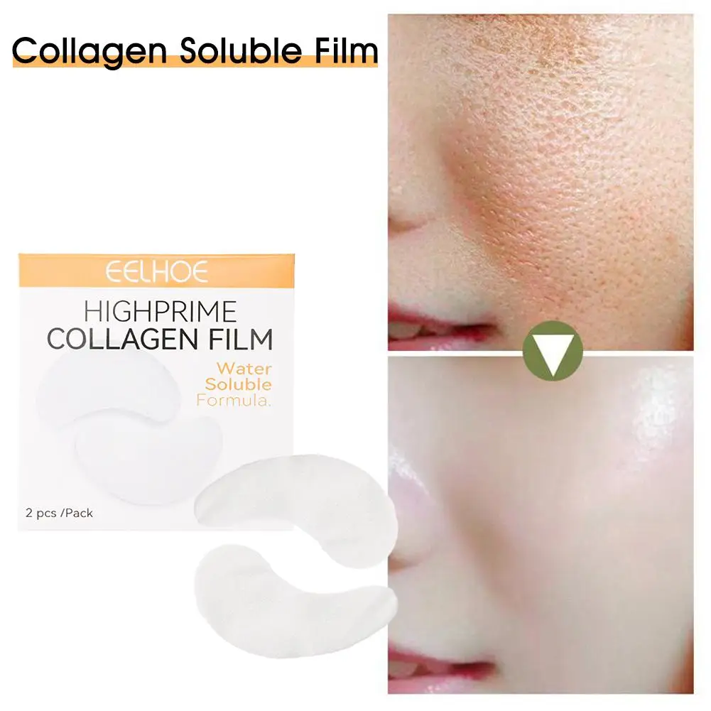 2-8PC Highprime Collagen Film Korea Collagen Soluble Patches Film Anti Aging Eye Mask Wrinkles Remover Moisturizing Face Lifting